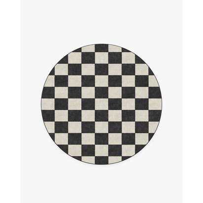 Jaque Checkered Black Rug - 185 Round cm - All-In-One Rug