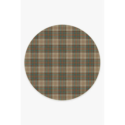 Dress Stewart Tartan Khaki Rug - 245 Round cm - All-In-One Rug