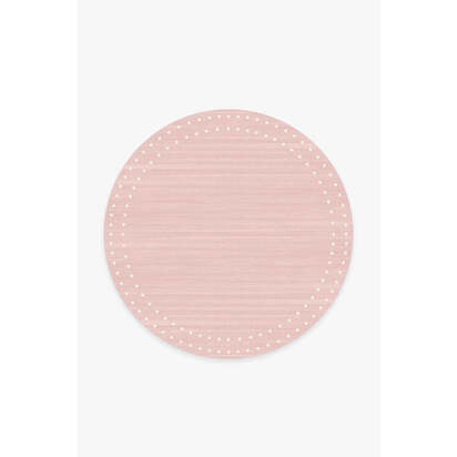 Dot Border Pink Rug - 185 Round cm - All-In-One Rug
