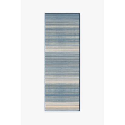 Coastal Linear Stripe Slate Rug - 75 x 215 cm - All-In-One Rug