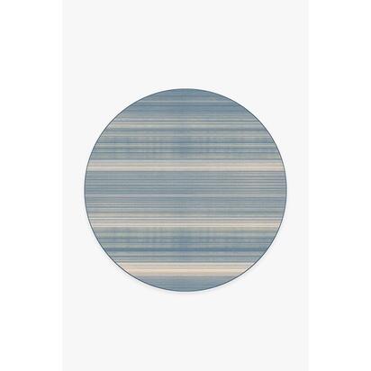 Coastal Linear Stripe Slate Rug - 185 Round cm - All-In-One Rug
