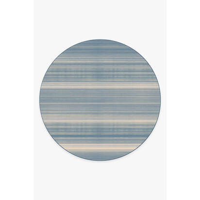Coastal Linear Stripe Slate Rug - 245 Round cm - All-In-One Rug