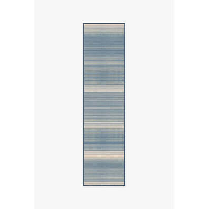 Coastal Linear Stripe Slate Rug - 245 Round cm - All-In-One Rug
