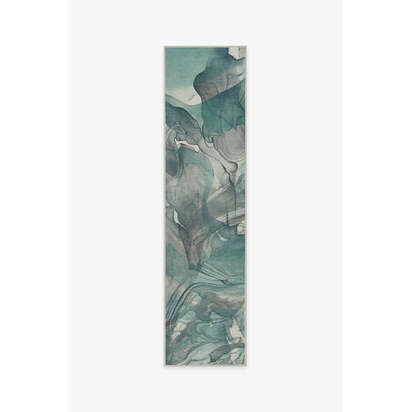 Aurora Teal Grey Rug - 185 Round cm - All-In-One Rug