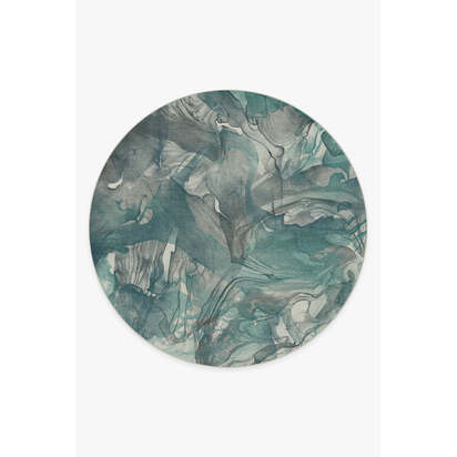 Aurora Teal Grey Rug - 245 Round cm - All-In-One Rug