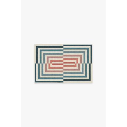 Op Art Teal Rug by Jonathan Adler - 60 x 90 cm - All-In-One Rug