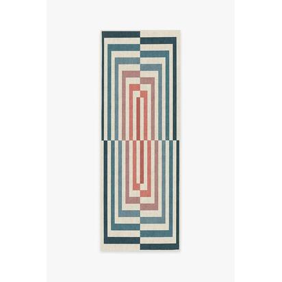 Op Art Teal Rug by Jonathan Adler - 75 x 215 cm - All-In-One Rug
