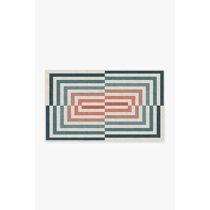 Op Art Teal Rug by Jonathan Adler - 90 x 150 cm - All-In-One Rug