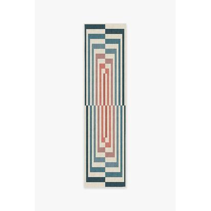 Op Art Teal Rug by Jonathan Adler - 90 x 150 cm - All-In-One Rug