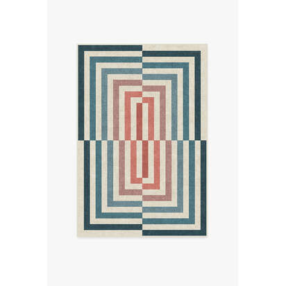 Op Art Teal Rug by Jonathan Adler - 120 x 185 cm - All-In-One Rug