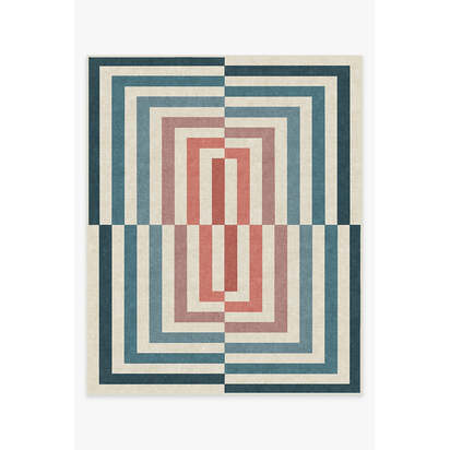 Op Art Teal Rug by Jonathan Adler - 245 x 305 cm - All-In-One Rug
