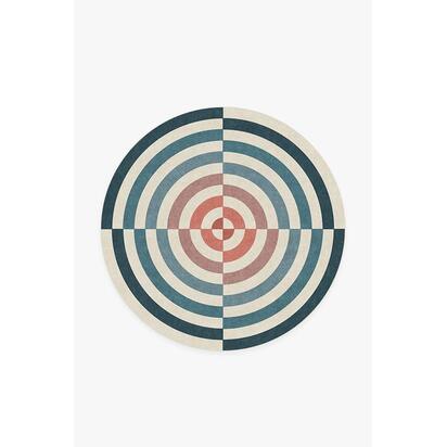 Op Art Teal Rug by Jonathan Adler - 185 Round cm - All-In-One Rug