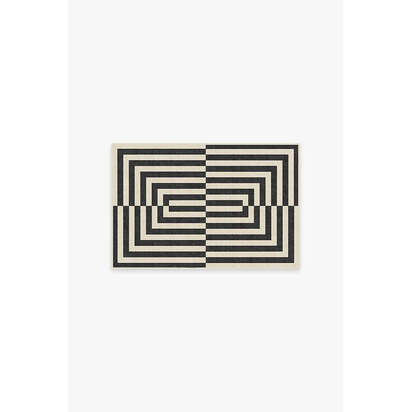 Op Art Charcoal Rug by Jonathan Adler - 60 x 90 cm - All-In-One Rug