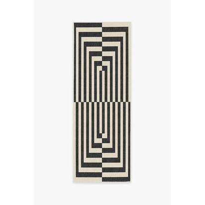 Op Art Charcoal Rug by Jonathan Adler - 75 x 215 cm - All-In-One Rug