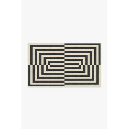 Op Art Charcoal Rug by Jonathan Adler - 90 x 150 cm - All-In-One Rug