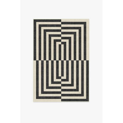 Op Art Charcoal Rug by Jonathan Adler - 120 x 185 cm - All-In-One Rug