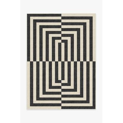 Op Art Charcoal Rug by Jonathan Adler - 150 x 215 cm - All-In-One Rug