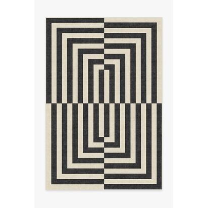 Op Art Charcoal Rug by Jonathan Adler - 200 x 290 cm - All-In-One Rug