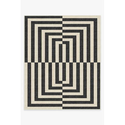 Op Art Charcoal Rug by Jonathan Adler - 245 x 305 cm - All-In-One Rug