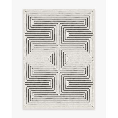 Labyrinth Black & Ivory Rug by Jonathan Adler - 150 x 215 cm - All-In-One Rug
