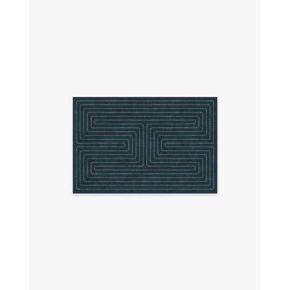 Labyrinth Navy & Teal Rug by Jonathan Adler - 60 x 90 cm - All-In-One Rug