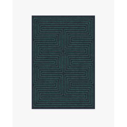 Labyrinth Navy & Teal Rug by Jonathan Adler - 120 x 185 cm - All-In-One Rug