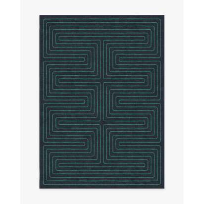 Labyrinth Navy & Teal Rug by Jonathan Adler - 150 x 215 cm - All-In-One Rug