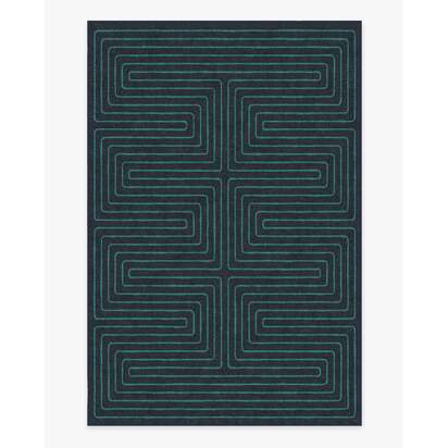 Labyrinth Navy & Teal Rug by Jonathan Adler - 200 x 290 cm - All-In-One Rug