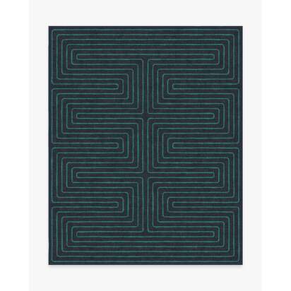 Labyrinth Navy & Teal Rug by Jonathan Adler - 245 x 305 cm - All-In-One Rug