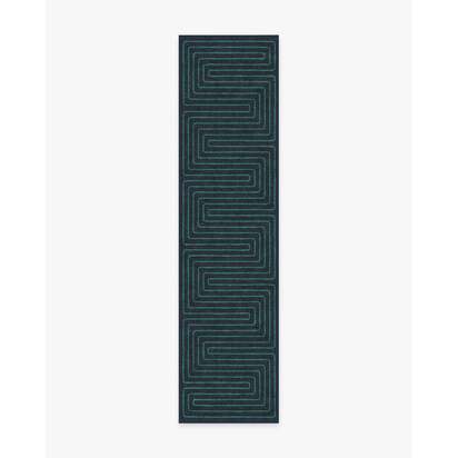Labyrinth Navy & Teal Rug by Jonathan Adler - 245 x 305 cm - All-In-One Rug