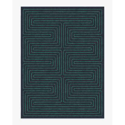 Labyrinth Navy & Teal Rug by Jonathan Adler - 275 x 365 cm - All-In-One Rug