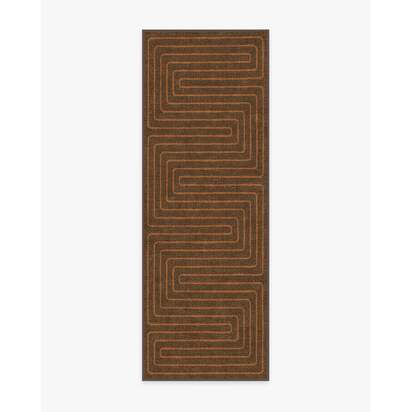 Labyrinth Brown & Orange Rug by Jonathan Adler - 75 x 215 cm - All-In-One Rug