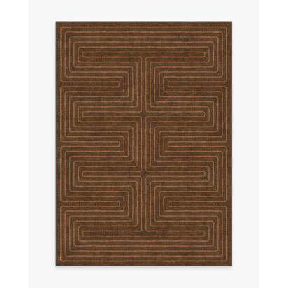 Labyrinth Brown & Orange Rug by Jonathan Adler - 150 x 215 cm - All-In-One Rug