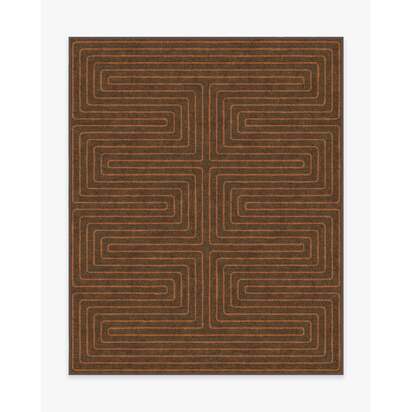 Labyrinth Brown & Orange Rug by Jonathan Adler - 245 x 305 cm - All-In-One Rug