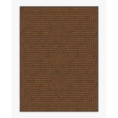 Labyrinth Brown & Orange Rug by Jonathan Adler - 275 x 365 cm - All-In-One Rug