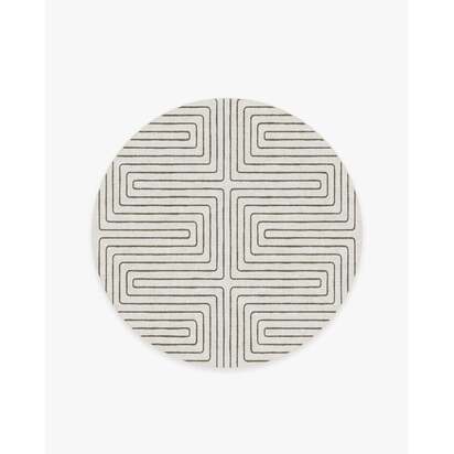 Labyrinth Camel & Ivory Rug by Jonathan Adler - 185 Round cm - All-In-One Rug