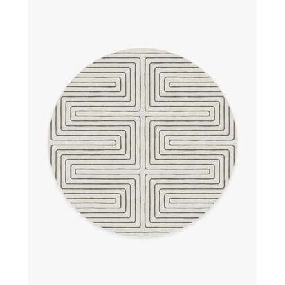 Labyrinth Camel & Ivory Rug by Jonathan Adler - 245 Round cm - All-In-One Rug