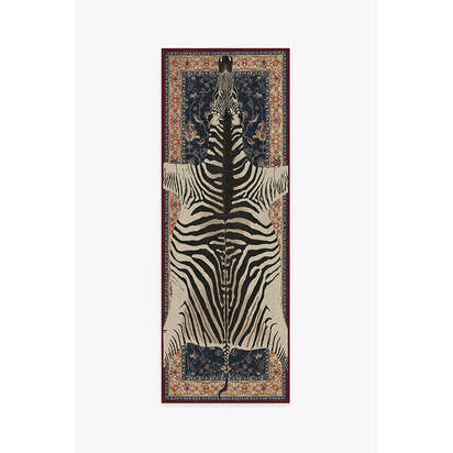On Safari Sapphire Rug by Iris Apfel - 75 x 215 cm - All-In-One Rug