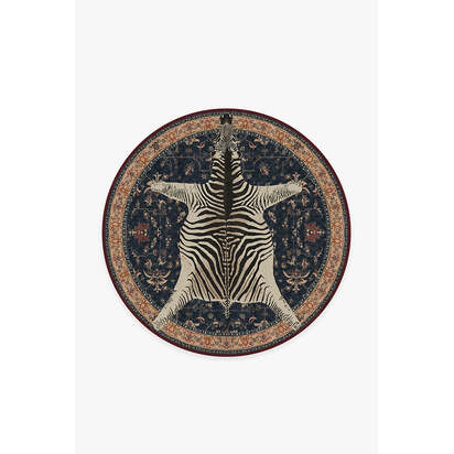 On Safari Sapphire Rug by Iris Apfel - 185 Round cm - All-In-One Rug