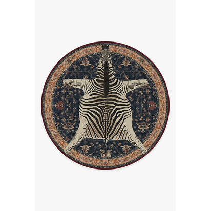 On Safari Sapphire Rug by Iris Apfel - 245 Round cm - All-In-One Rug