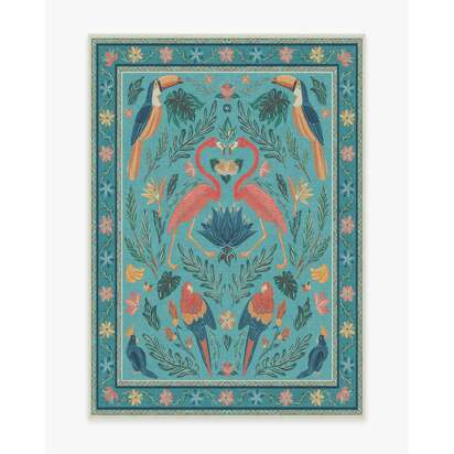 Birds Of A Feather Aqua Rug by Iris Apfel - 150 x 215 cm - All-In-One Rug