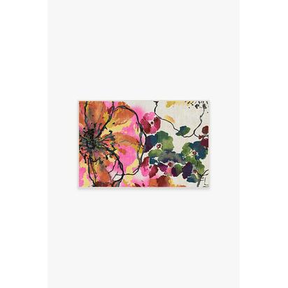Watercolour Floral Multicolour Rug - 60 x 90 cm - All-In-One Rug