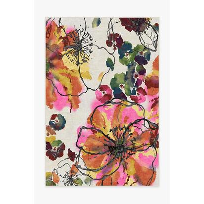 Watercolour Floral Multicolour Rug - 200 x 290 cm - All-In-One Rug