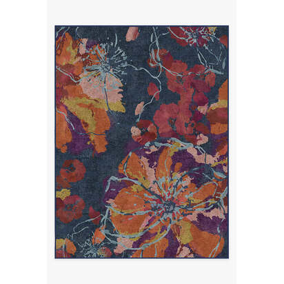 Watercolour Floral Navy Rug - 275 x 365 cm - All-In-One Rug