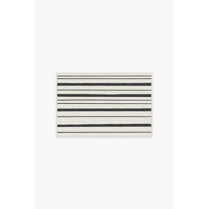 Hudson Stripe Black Rug - 60 x 90 cm - All-In-One Rug
