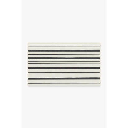 Hudson Stripe Black Rug - 90 x 150 cm - All-In-One Rug