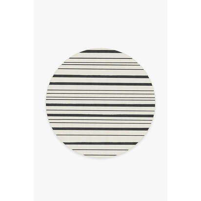 Hudson Stripe Black Rug - 185 Round cm - All-In-One Rug