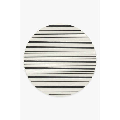 Hudson Stripe Black Rug - 245 Round cm - All-In-One Rug