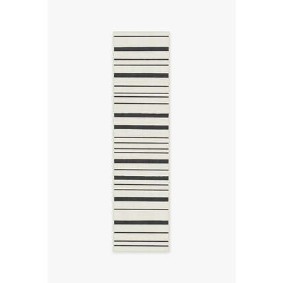 Hudson Stripe Black Rug - 245 Round cm - All-In-One Rug