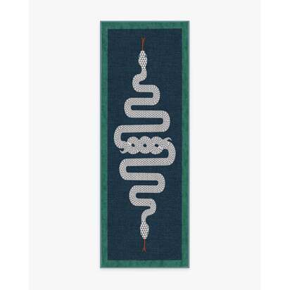 Venom Sapphire Rug by Jonathan Adler - 75 x 215 cm - All-In-One Rug